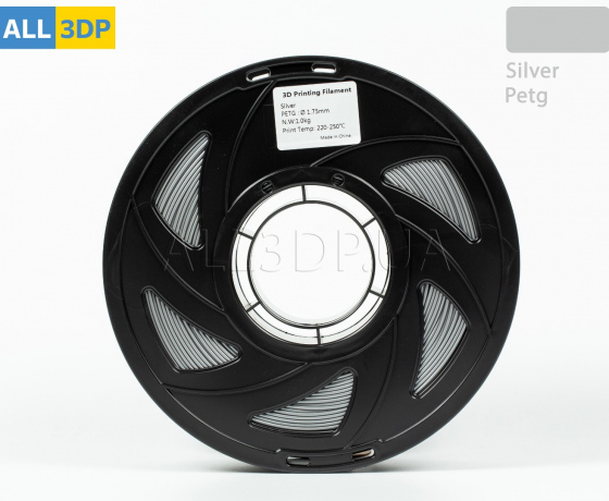 Фото 8 - Сріблястий PETG пластик Tronxy для 3D принтера 340м | 1 кг | 1,75 мм