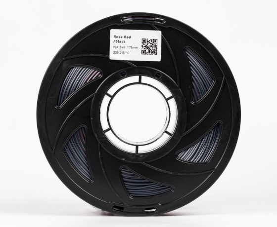 Фото 4 - Червоно-Чорний Шовковий Пла Пластик | PLA SILK Rose Red Black 1кг | 1.75мм | 330м